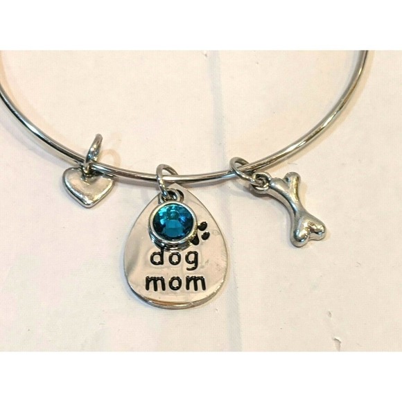 Dog Mom Pet Bracelet Dangle Charms Gift Heart Bone - Picture 3 of 3